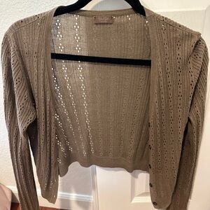 Brandy Melville Taupe Button-Up Cardigan